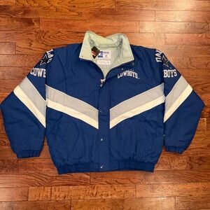 Starter Dallas Cowboys NFL Authentic Pro Line Jacket Mens XL Blue White Gray NFL